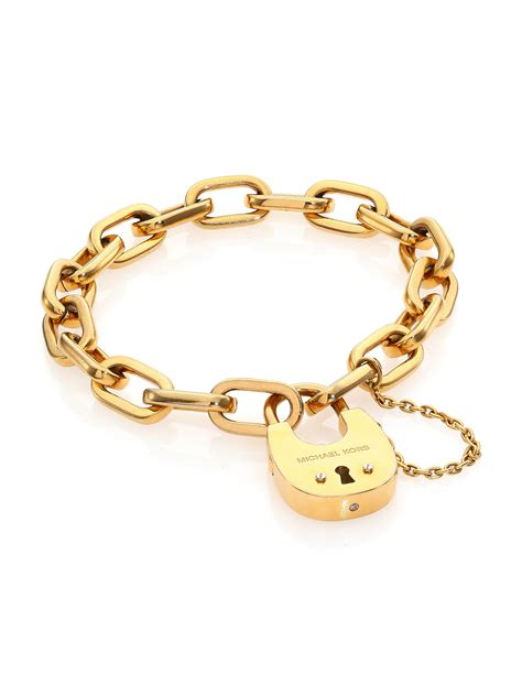 michael kors gold-tone padlock link|Michael Kors bracelet macy's.